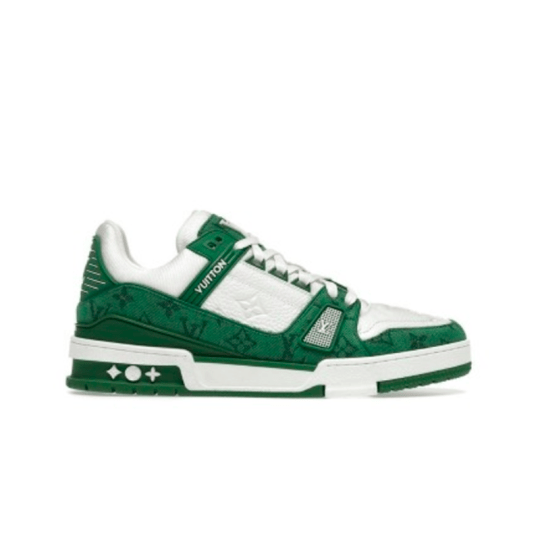 Louis Vuitton Trainer – Green Monogram Denim White