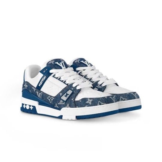 Louis Vuitton Trainer – Monogram Denim White Blue - Imagen 2