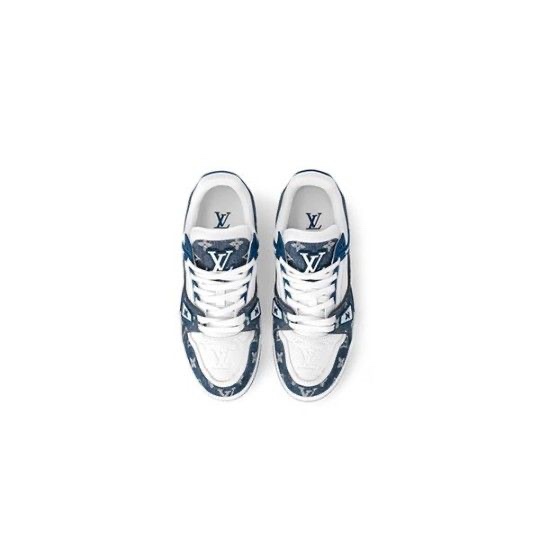 Louis Vuitton Trainer – Monogram Denim White Blue - Imagen 3