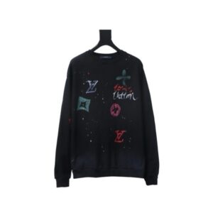 Sudadera Louis Vuitton – Negra Painted