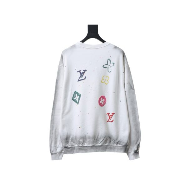 Sudadera Louis Vuitton – Blanca Painted - Imagen 2