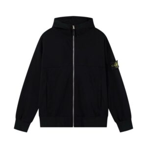 Sudadera Stone Island – Negra con Cremallera