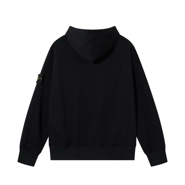 Sudadera Stone Island – Negra con Cremallera - Imagen 2