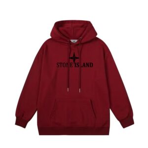 Sudadera Stone Island – Granate con Logo