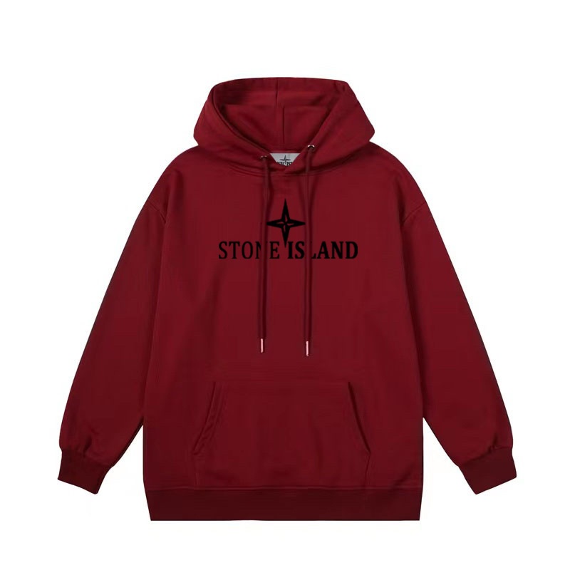 Sudadera Stone Island – Granate con Logo