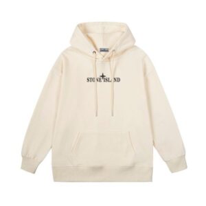Sudadera Stone Island – Crema con Logo Trasero
