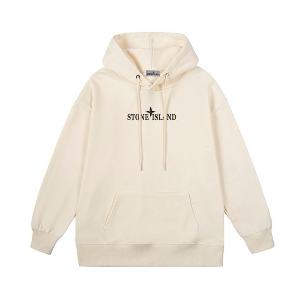 Sudadera Stone Island – Crema con Logo Trasero