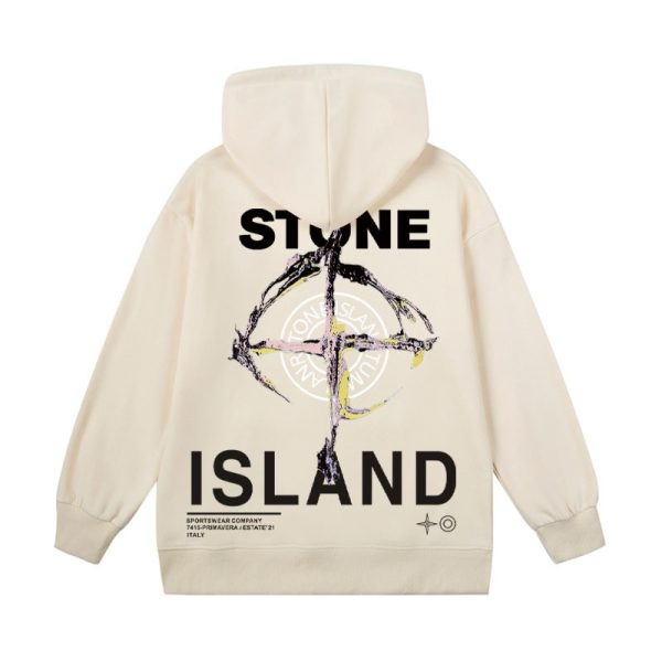 Sudadera Stone Island – Crema con Logo Trasero - Imagen 2