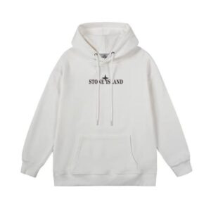 Sudadera Stone Island – Blanca con Logo Trasero
