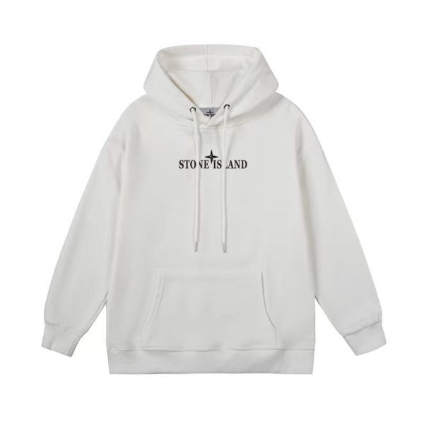 Sudadera Stone Island – Blanca con Logo Trasero