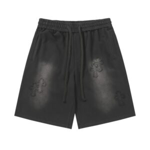 Pantalones Cortos Chrome Hearts – Negros desgastados Chánda