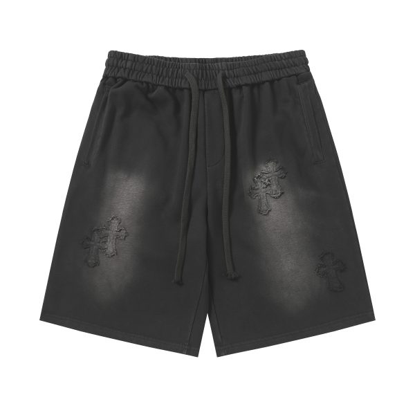 Pantalones Cortos Chrome Hearts – Negros desgastados Chánda
