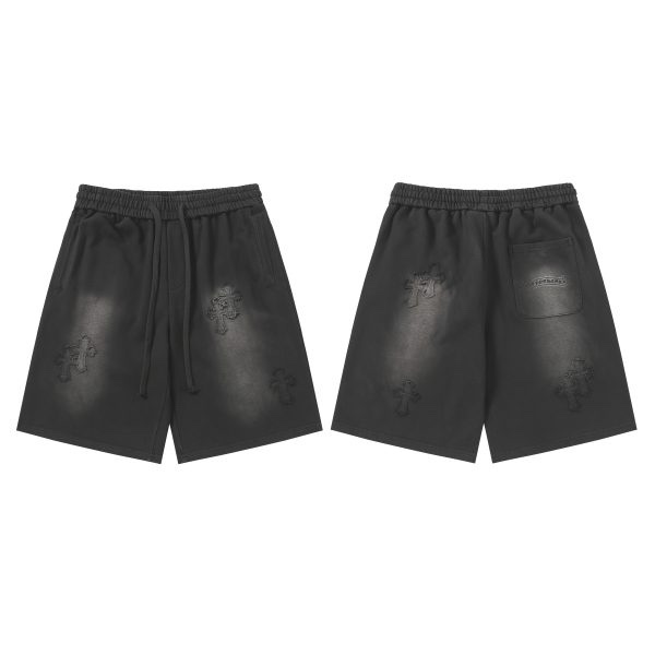 Pantalones Cortos Chrome Hearts – Negros desgastados Chánda - Imagen 2