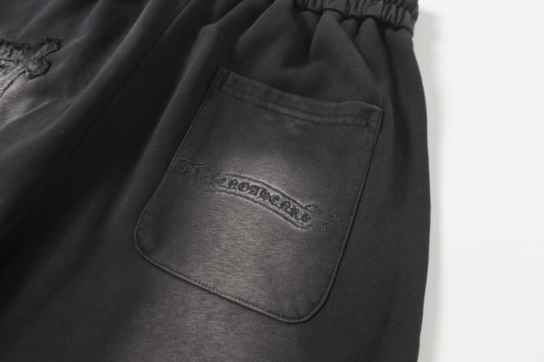 Pantalones Cortos Chrome Hearts – Negros desgastados Chánda - Imagen 3
